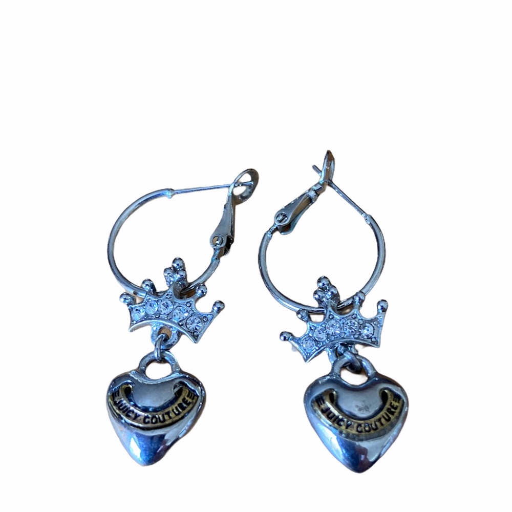 Juicy Couture silver crown earring